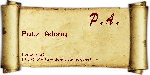 Putz Adony névjegykártya